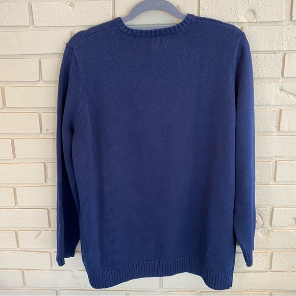 Vintage Ralph Lauren Women’s Navy Sweater Large Embroidered Crest Logo sz 1X - Picture 4 of 6